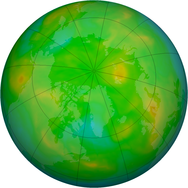 Arctic ozone map for 16 June 2008